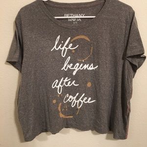 Aeropostale ‘Life Begins After Coffee’ Crop Top